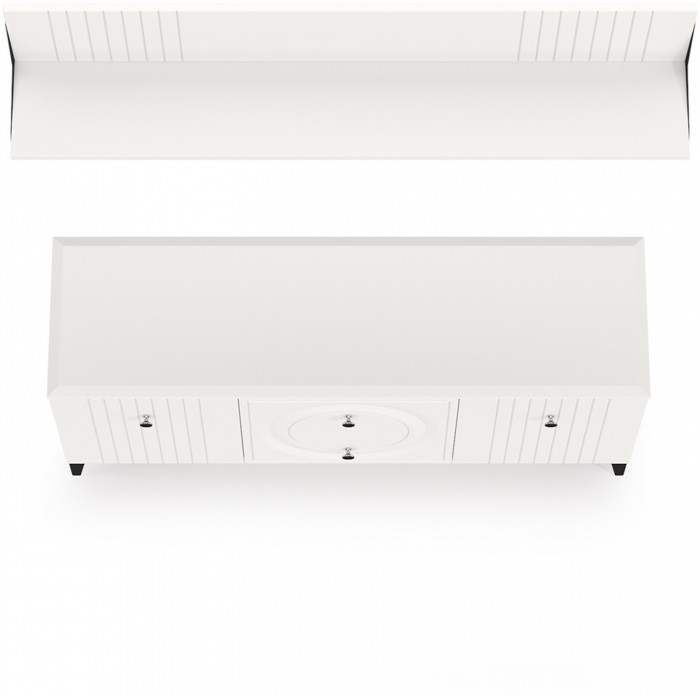 Валенсия Гостиная № 050, ЛДСП белый шагрень/МДФ белый шагрень