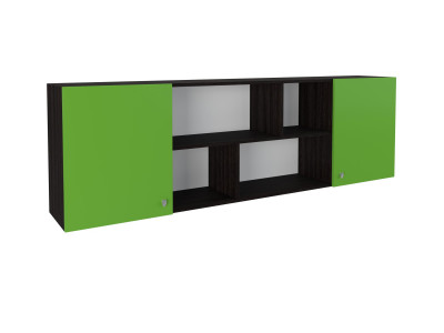 Полка надкроватная Венге/Салатовый