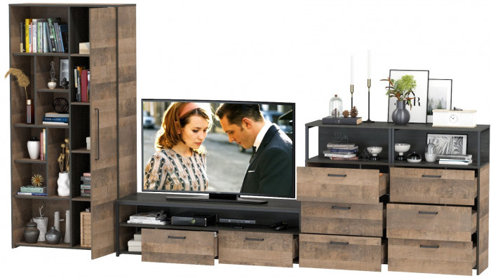 Трувор Гостиная 104, дуб гранж песочный/интра