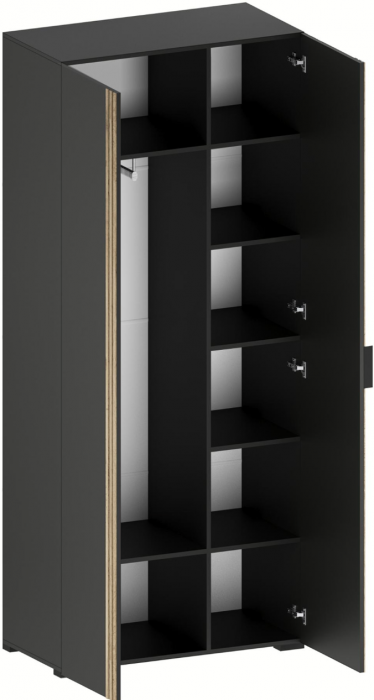 Модульная Прихожая Нао, набор №4, Графит/Графит, Дуб вотан, Simple 27