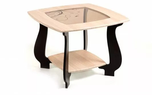 Стол журнальный СЖ-22 с рисунком Р-4 дуб/венге