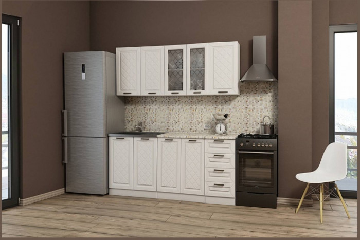 Кухня МДФ Агава 1600, лиственница темная