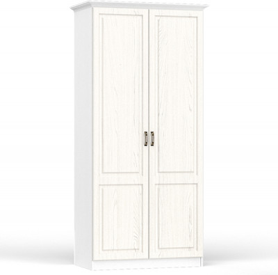 Ливерпуль Шкаф для одежды 13.134 + карниз, цвет ясень ваниль/белый, ШхГхВ 100х54,1х220,3 см.(без учёта карниза), 108,2х56,3х223,5 см.(с карнизом)