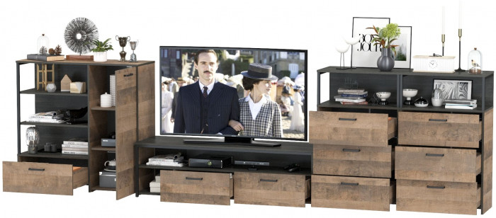 Трувор Гостиная 106, дуб гранж песочный/интра