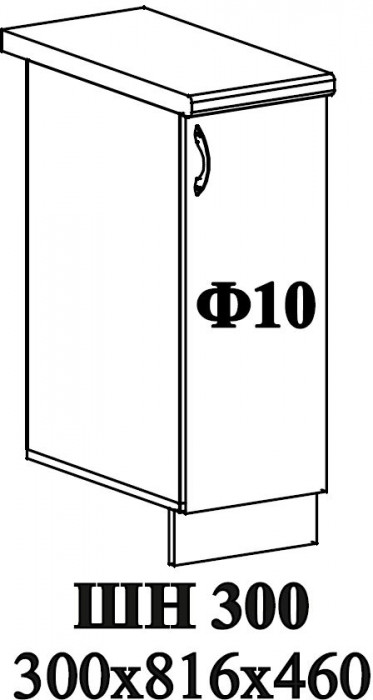 Ф-10 Катрин (ШВ 300, ШН 300) МДФ циркон