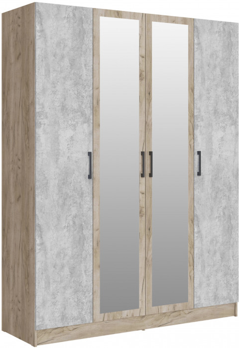 Шкаф Вегас 1600, Дуб крафт серый/Цемент