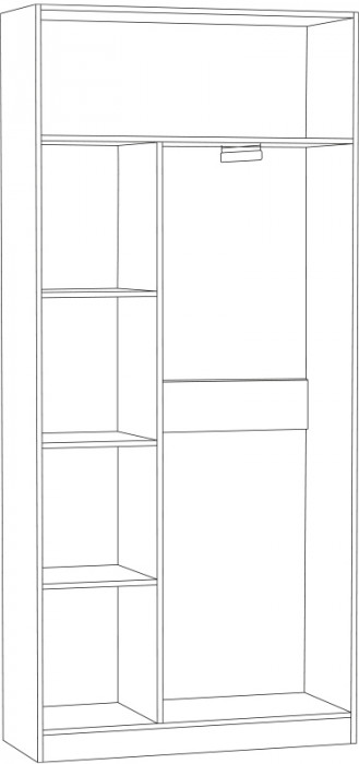Ливерпуль Шкаф для одежды, ясень ваниль/белый