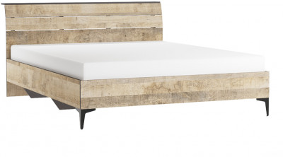 Кровать с основанием Денвер (1,6м), Графит, Дуб гранж песочный