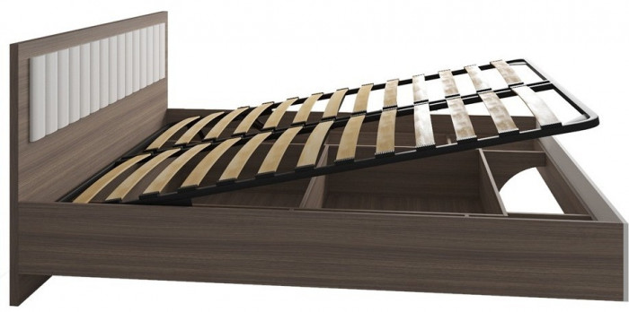 МС Роза Кровать 140, Орех Франклин карамель/Бежевый скин