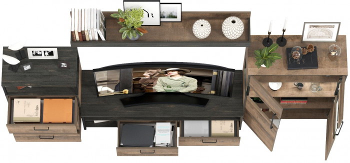 Трувор Гостиная 065, дуб гранж песочный/интра