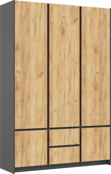 Остин Шкаф 3-х ств (1500) Дуб крафт, Графит