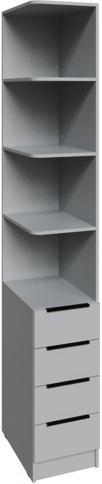 Угловое завершение Мадрид (0,35) с 4 ящ. левое, Камень серый