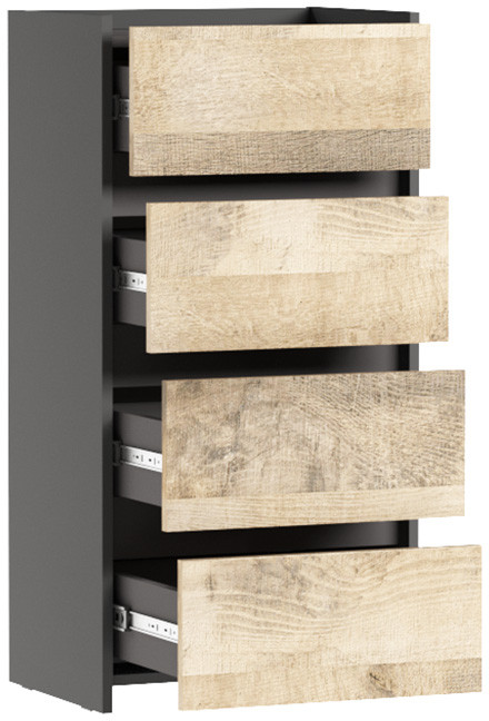 Тумба Денвер 4Я500, Графит, Дуб гранж песочный