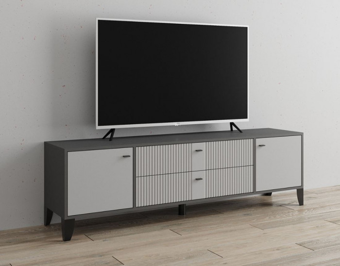 Тумба ТВ Парус-10 графит/светло-серый