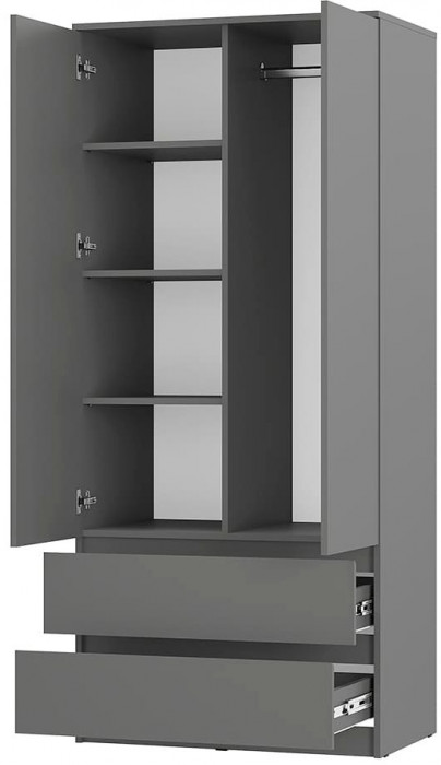 Симпл ШК-03 шкаф 2-х створчатый графит