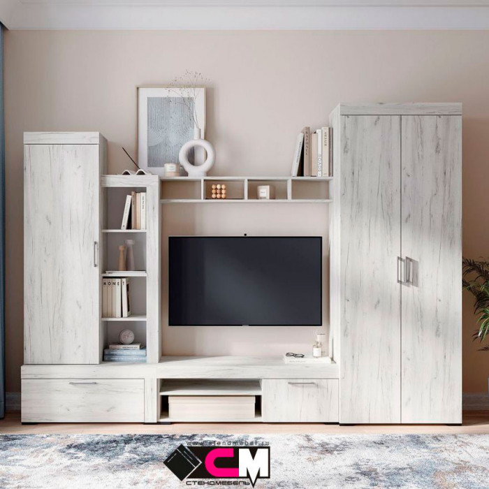 Гранд пенал (0.400х2,120х0,480) дуб крафт белый