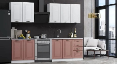 Кухонный гарнитур Гранд 2,0м, Белый софтач/Ванда/Белый (МДФ)