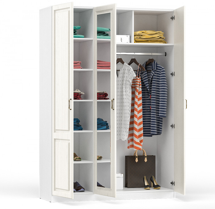 Ливерпуль Шкаф комбинированный 08.45 Н, ясень ваниль/белый