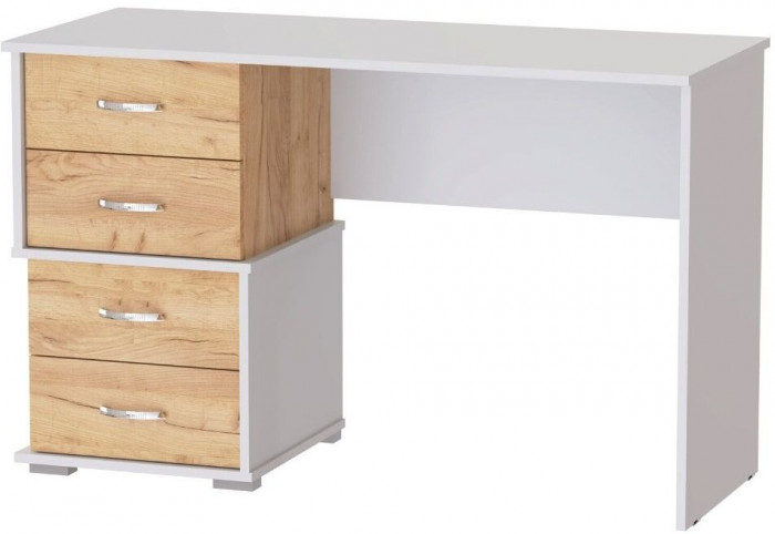 Письменный стол Сити-2 белый/дуб крафт золотой
