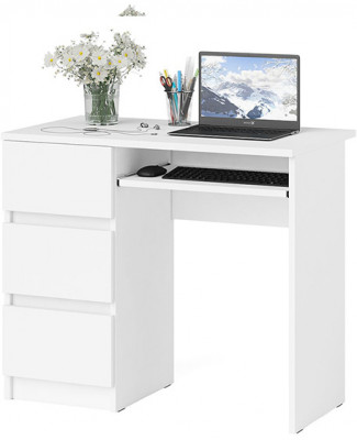 Мори компьютерный стол МС-6 левый, белый