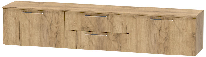 Тумба-4 под ТВ подвесная "Иннэс-7", Дуб крафт золотой