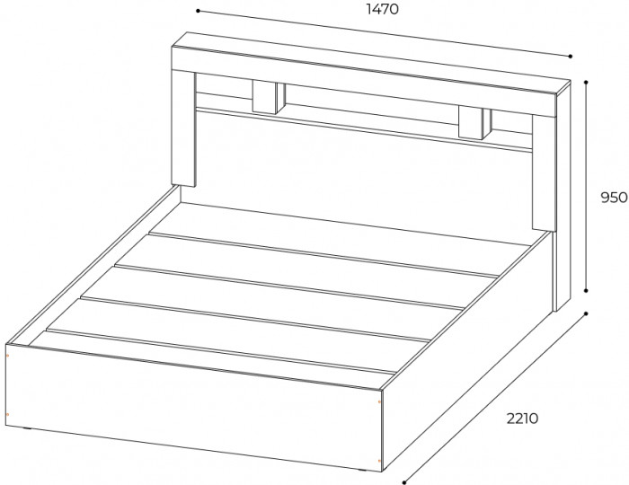 Кровать 140х200 с настилом ДСП Light Прима