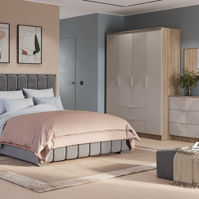 "Эмилия" ШК-11 шкаф 4-х створчатый Дуб смоки/Айриш (MF03)