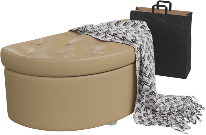 Банкетка 6-5115ксм Луна, искусственная кожа кофе с молоком (кофе с молоком NEXT), ШхГхВ 83х41х43 см.