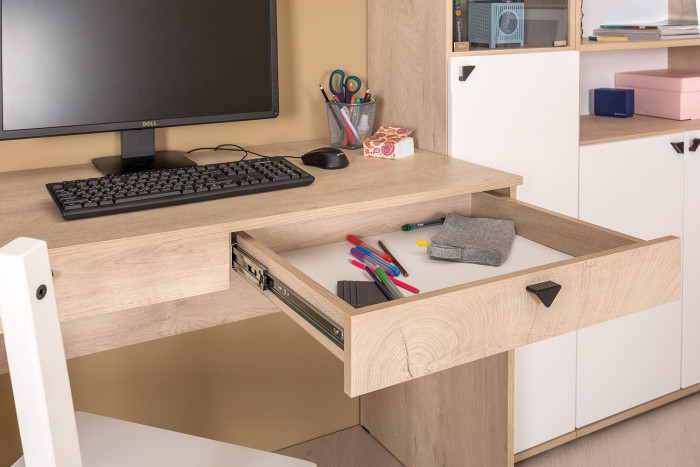 КР100 Бостон № 23, цвет дуб эндгрейн элегантный/фасады МДФ милк рикамо софт, 13.155+12.69+10.51, ШхГхВ 153,8х57,2х194,4 см., универсальная сборка