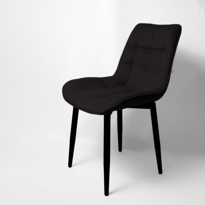 Стул "Бостон" белый матовый Velutto 34 черный