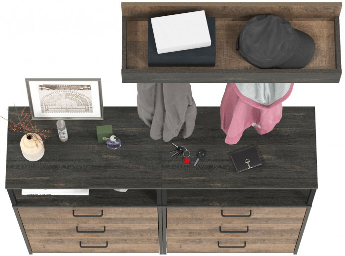 Трувор Прихожая 153, дуб гранж песочный/интра