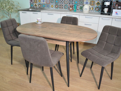 Обеденная группа Стиль-1 / Стул Х 4 шт. / Дуб Веллингтон/черный / бид 08