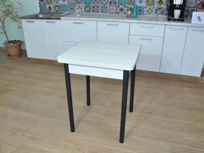 Эко 60х60 стол обеденный раскладной / бетон белый/черный