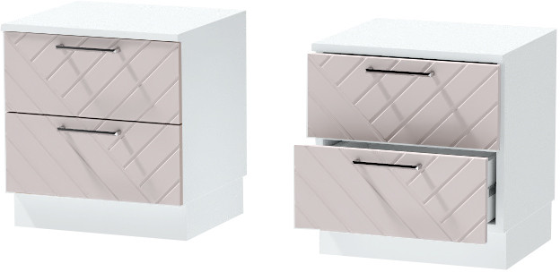 Тумба-6 прикроватная напольная "Иннэс-7", Белый/Грэй софт