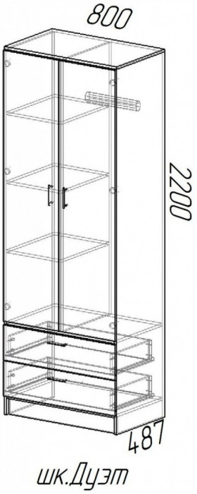 Шкаф Дуэт (Венге / лоредо)