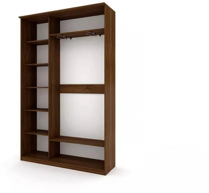 Шкаф купе Модерн 1490х450 2-х дверный 2-х секционный зеркальный с пескоструем №3 венге