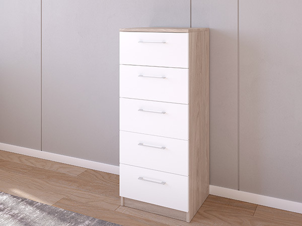 Комод 02/23 45х40х110 Кастелло Серый/Белый