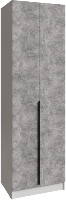 Шкаф Мадрид (0,7) с полками без зеркала, Белый/Ателье светлое