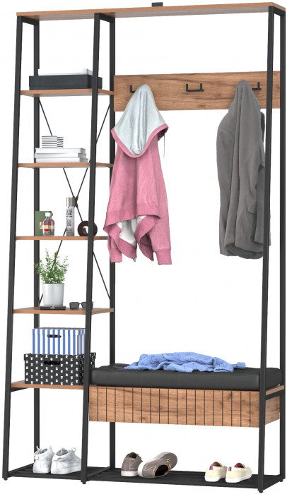 Гранд 15.124N Прихожая, дуб крафт табачный/искуственная кожа чёрная