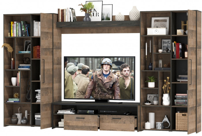 Трувор Гостиная 075, дуб гранж песочный/интра