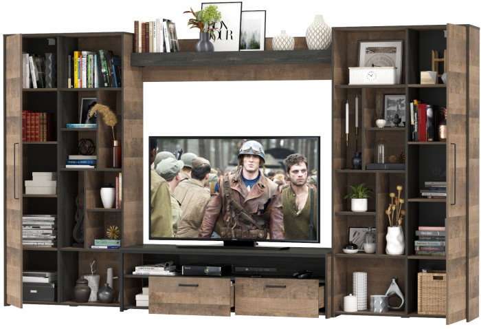 Трувор Гостиная 075, дуб гранж песочный/интра