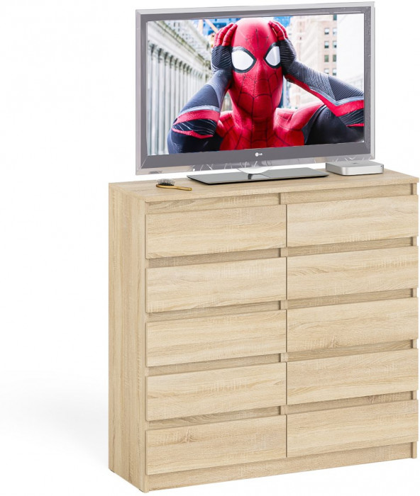 Мори Комод МК1200.10, цвет дуб сонома, ШхГхВ 120,4х41х115 см.