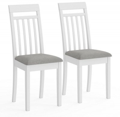 Два стула Мебель--24 Гольф-11 разборных, цвет белый, обивка ткань велюр серый 63, ШхГхВ 40х40х100 см., от пола до верха сиденья 47 см.