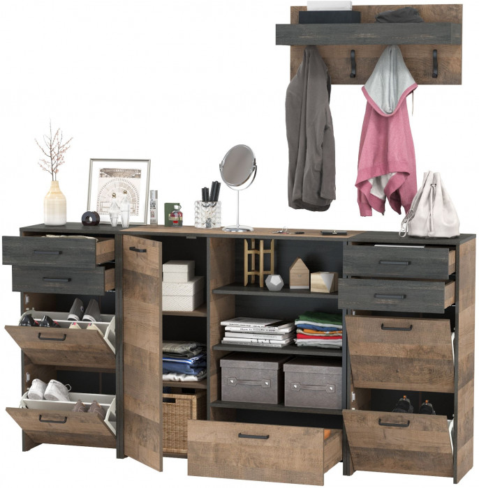 Трувор Прихожая 156, дуб гранж песочный/интра