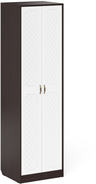 Прихожая П-6 Компоновка № 27, цвет венге/фасады МДФ белое дерево фрезеровка ромб, ШхГхВ 150х50х210 см., универсальная сборка