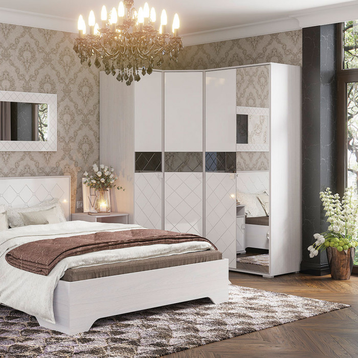 Шкаф Сальма ШК 022 (834х2060х525) анкор/белый глянец