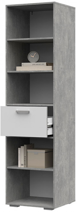 Денвер ПН-02 Пенал открытый  (547х2020х504) ателье светлый/белый