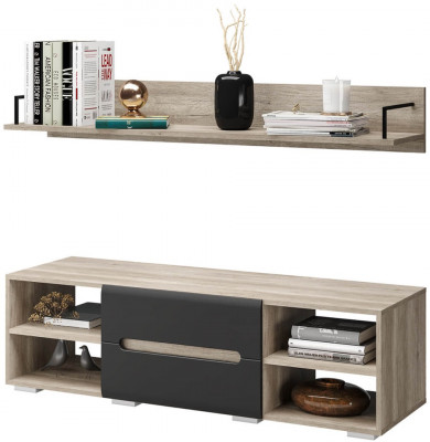 Тумба для ТВ с полками Наоми ТБ-16, графит