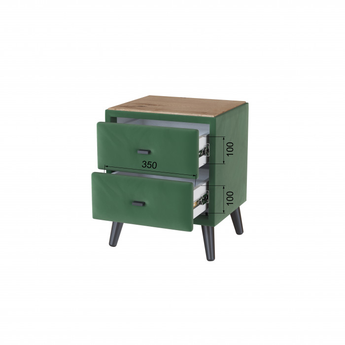 Тумба прикроватная интерьерная Пай изумруд/мдф дуб канадский