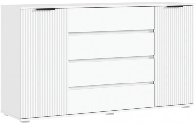 Марвэл Комод 2 двери 4 ящика (1600), Белый/Браш белый